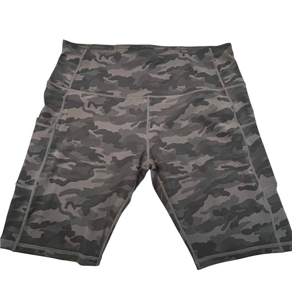Oalka Black‎ Camouflage Yoga Exercise Shorts women’s XXL Gym Workout